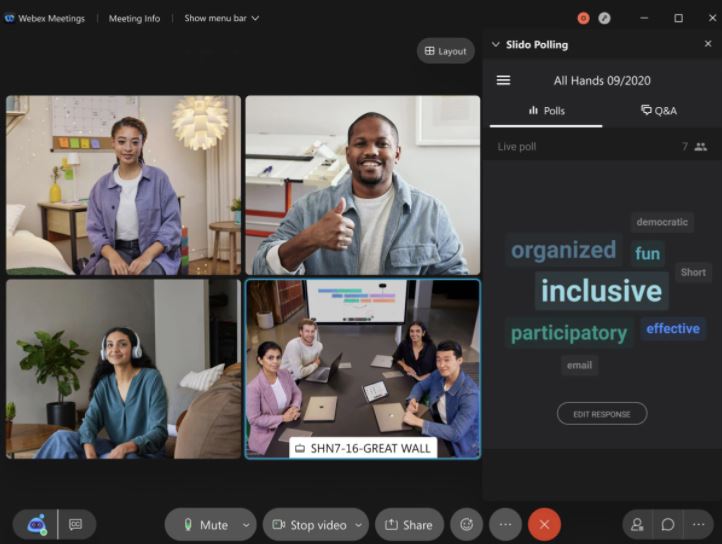 screenshot of Webex Suite
